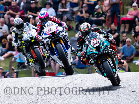 Peter Hickman FHO Racing BMW S1000RR leads Tome Neave & Luke Hopkins