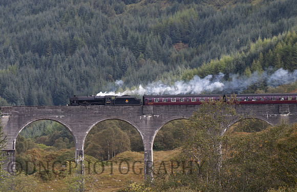 Black 5 45407 crossing Glenfinnian Viaduct 23.09.2008