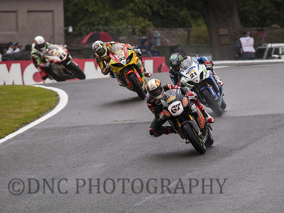 Shane Byrne leads the start of race one from John Hopkins, Tommy Hill & Michael Rutter