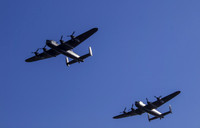 BBMF & CWHM Lancasters flying over Prestwick airport