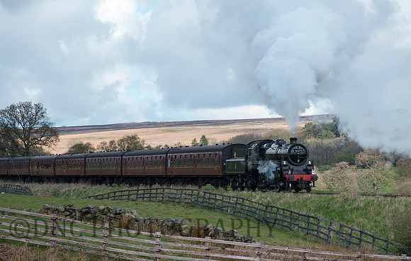 BR Std 4 76079 approaching Moorgates with the 9.50 departure from Goathland 27.04.17