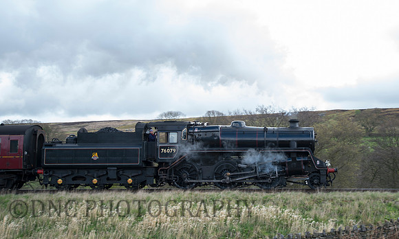 BR Std 4 76079 passing Moorgates with thr 9.50 departure from Goathland 27.04.17