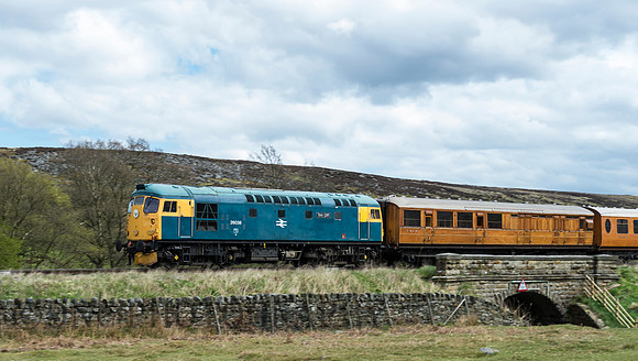Class 26 26038 Tom Clift passes Moorgates with the 14.00 departure from Pickering