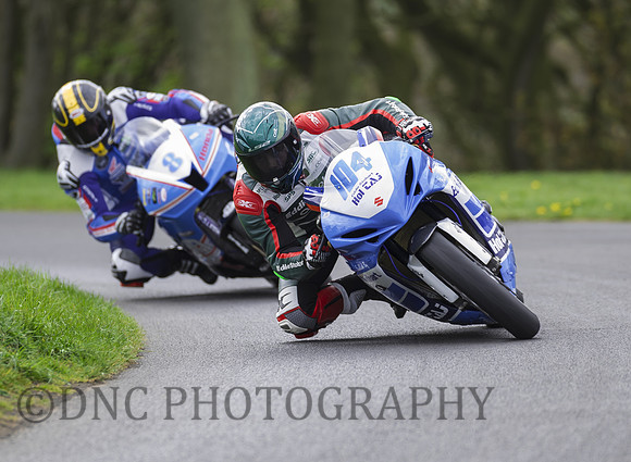 Daley Mathison Suzuki GSX-R600 leads Daniel Hegarty Honda CBR600