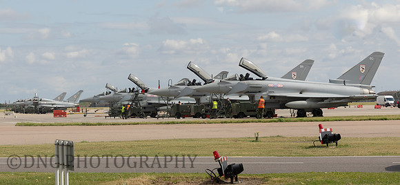 Typhoon's T3 ZJ809 BH, T3 ZJ803 BA, FGR4 ZJ939 DXI, T3 ZK379 BB, T3 ZK383 BN, FGR4 ZJ927 BO