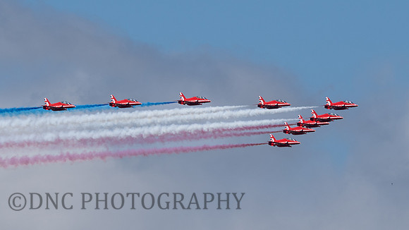 Red Arrows arriving over Cleethorpes