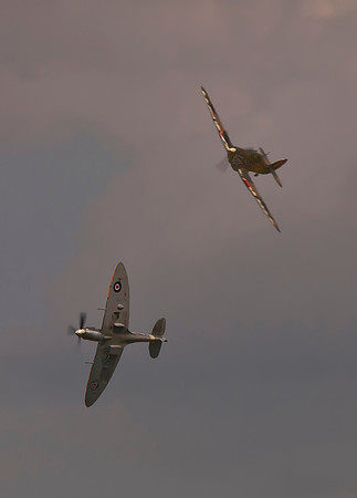 BBMF Spitfire Mk Vb AB910 & Hurricane MkIIc LF363