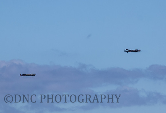 BBMF & CWHM Lancasters Flying over Prestwick airport