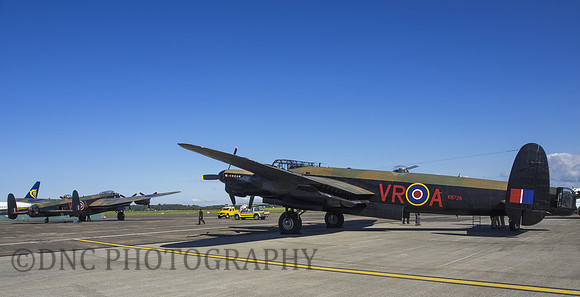 BBMF & CWHM Lancasters on static display Prestwick Airport