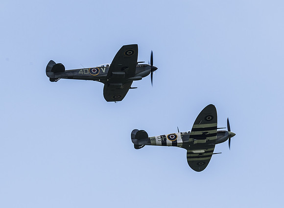 BBMF Supermarine Spitfires TE311 (Mk LF XVIE) & AB910 (Mk Vb)