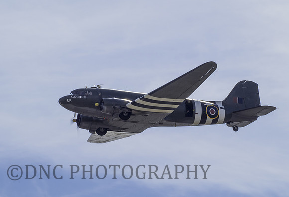 BBMF Douglas C-47 Dakota performs a flypast over RAF Waddington