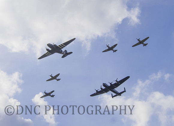 AVRO Lancaster, Douglas Dakota, Supermarine Spitfire x 2 & Hawker Hurricane x2