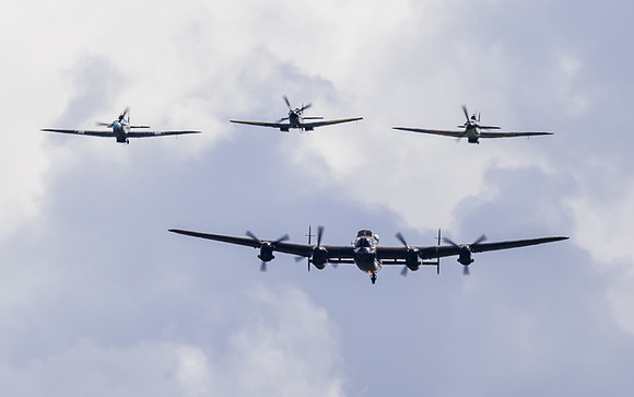 AVRO Lancaster B1 PA474, Hawker Hurricane (MkIIc) LF363 & PZ865 & Supermarine Spitfire (Mk LF XVIE) TE311