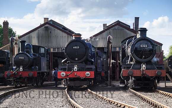 Didcot shed 1466, 6023 & 5322
