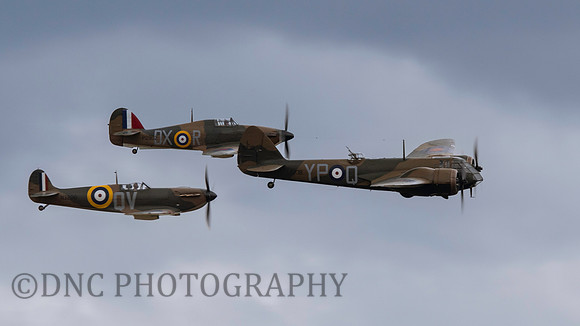 Bristol Blenhiem IF L6739, Supermarine Spitfire MK1 N3200, Hawker Hurricane MK1 P2902