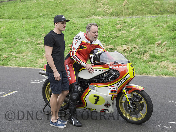 Jim Moir (Vic Reeves) & Freddie Sheene 1977 Suzuki RG500