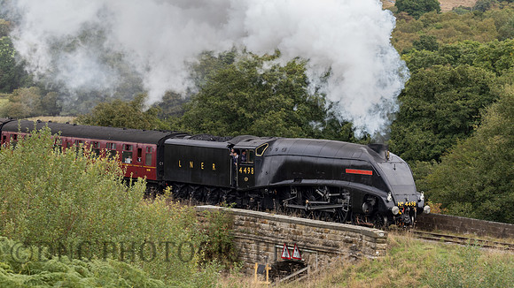 LNER A4 4498 Sir Nigel Gresley crossing Moorgate bridge Moorgates 22nd Sept