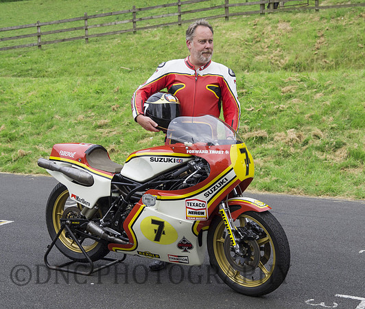 Jim Moir (Vic Reeves) Filming documentary on Barry Sheene