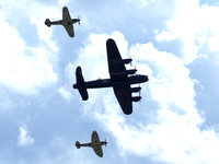 BBMF AVRO Lancaster B.1 PA474 City of Lincoln, Hurricane MkIIC LF363, Spitfire MkIIa P7350