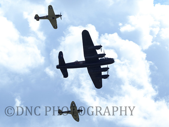 BBMF AVRO Lancaster B.1 PA474 City of Lincoln, Hurricane MkIIC LF363, Spitfire MkIIa P7350