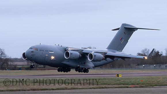 C-17 Globemaster II ZZ177 Landing RAF Brize Norton