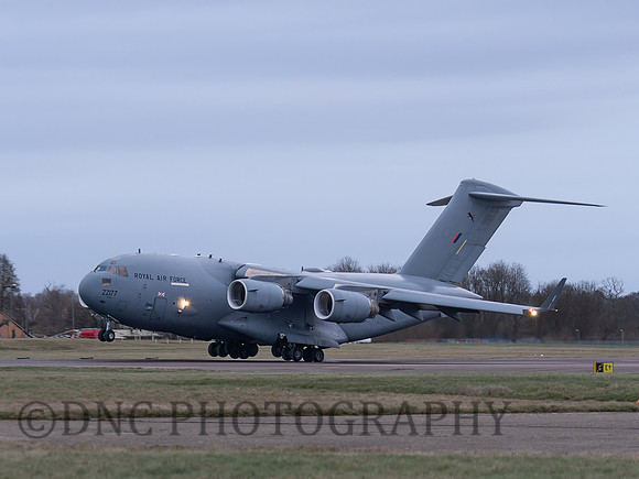 C-17 Globemaster II ZZ177 Landing RAF Brize Norton
