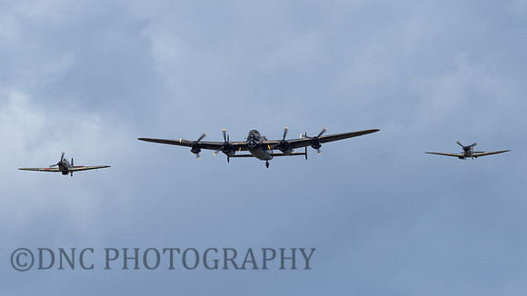 BBMF AVRO Lancaster B.1 PA474 City of Lincoln, Hurricane MkIIC LF363, Spitfire MkIIa P7350
