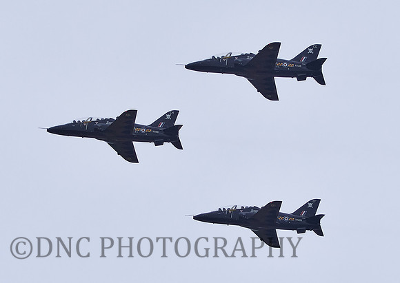 3 Ship take off Prestwick Airport RAF BAE Hawk T.1A (F) XX198-CH, XX203-CF, XX318-CG  7th September