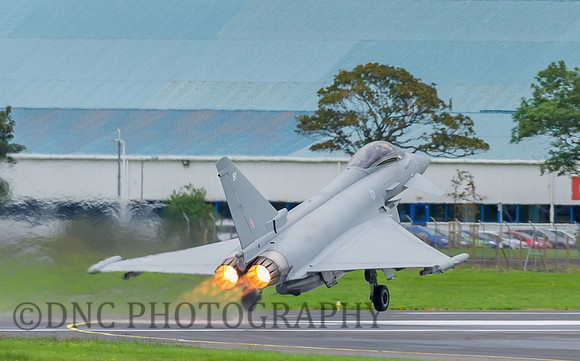 Euro Fighter Typhoon FGR4 ZK352 BV takes off from Prestwick Airpport 4th September 2017
