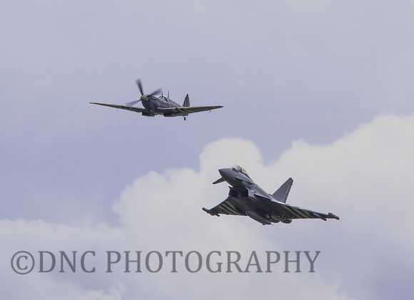 D Day Commemorative marking BBMF Spifire Mk9 MK356/'5J-K'  & Typhoon FGR4 ZK308/'TP-V' 29 (R) SQN