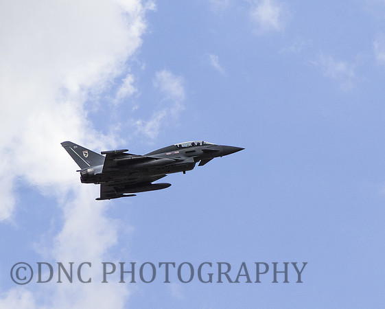 Typhoon FGR4 ZK379 flying away from RAF Coningsby