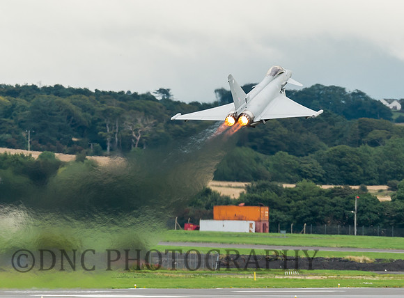 Typhoon ZK354 BY takes off from Prestwick airport 04.09.17
