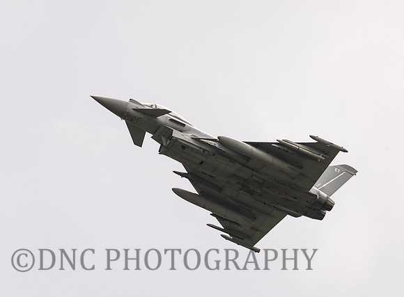 Typhoon ZJ949 ET XI(F) Sqn flies over RAF Marham