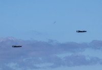 BBMF & CWHM Lancasters Flying over Prestwick airport