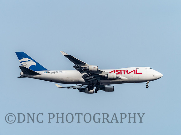 Astral Aviation B744 TF-AMU over Hatfield 7th April 2020