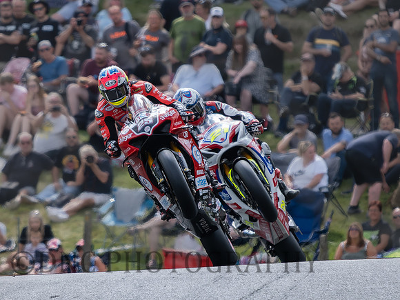 Josh Brookes leads Christian Iddon over the Mountain