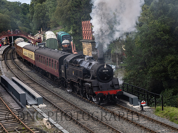 80136 departs Goathland station