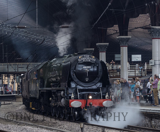 Princess Coronation 46233 Duchess of Sutherland at York 'The Scarborough Flyer' 30th August 2013