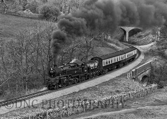 BR Std 4MT 80126 (80072) passing Darnholm with a local service