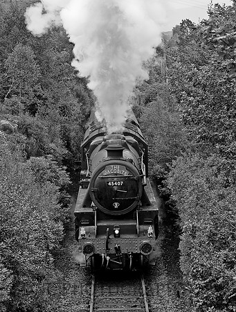 Stanier Black 5 45407 after departing Glenfinnian 24.08.2011