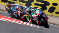 Alex Lowes Bimota by Kawasaki Racing Team KB998 Rimini leads race 1