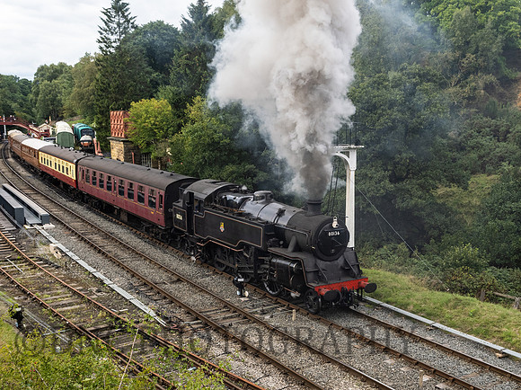 80136 departs Goathland station.