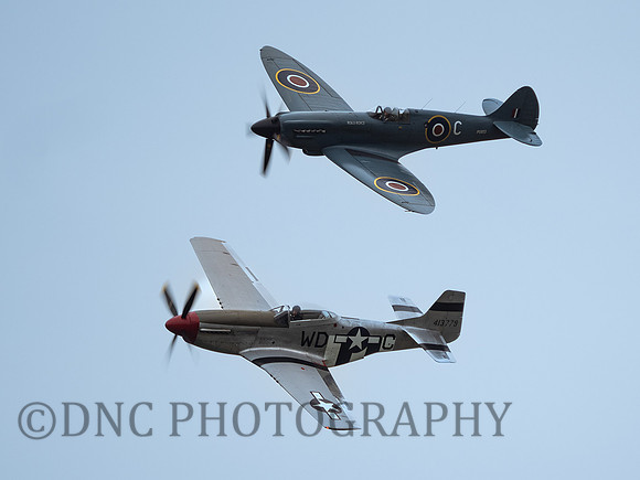 Rolls-Royce Heritage Flight North American Mustang P-51D 413779 WD-C, Supermarine Spitfire MK XiX PS853 C