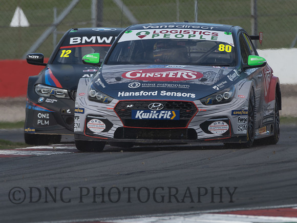 Tom Ingram  Ginsters EXCELR8 with TradePriceCars.com  Hyundai i30N leads Steven Jelley BMW 330i M Sport